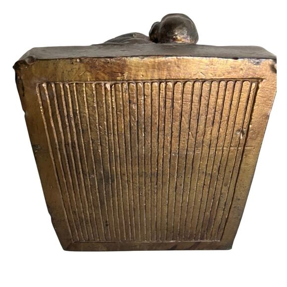 Vtg 5” Bronze Clad Bookend Art Nouveau Woman Fountain Statue Goddess Figurine - Picture 4 of 7